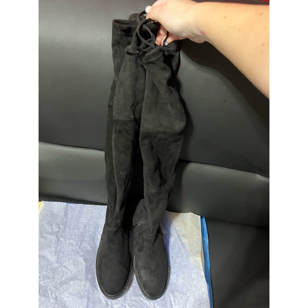 NWOT Flat Black faux suede over the knee boots